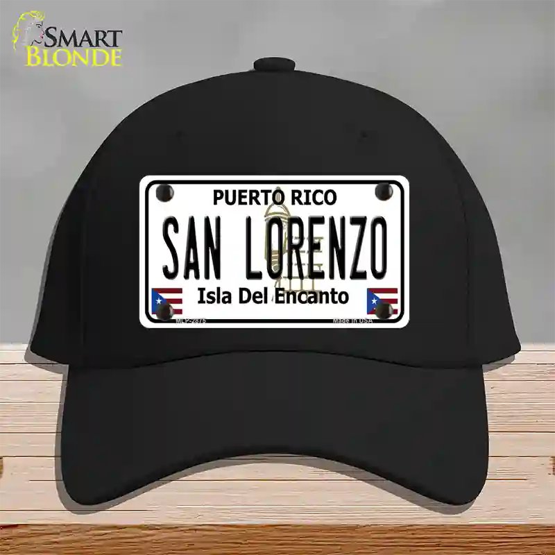 San Lorenzo Puerto Rico Novelty License Plate Hat Cotton / Black