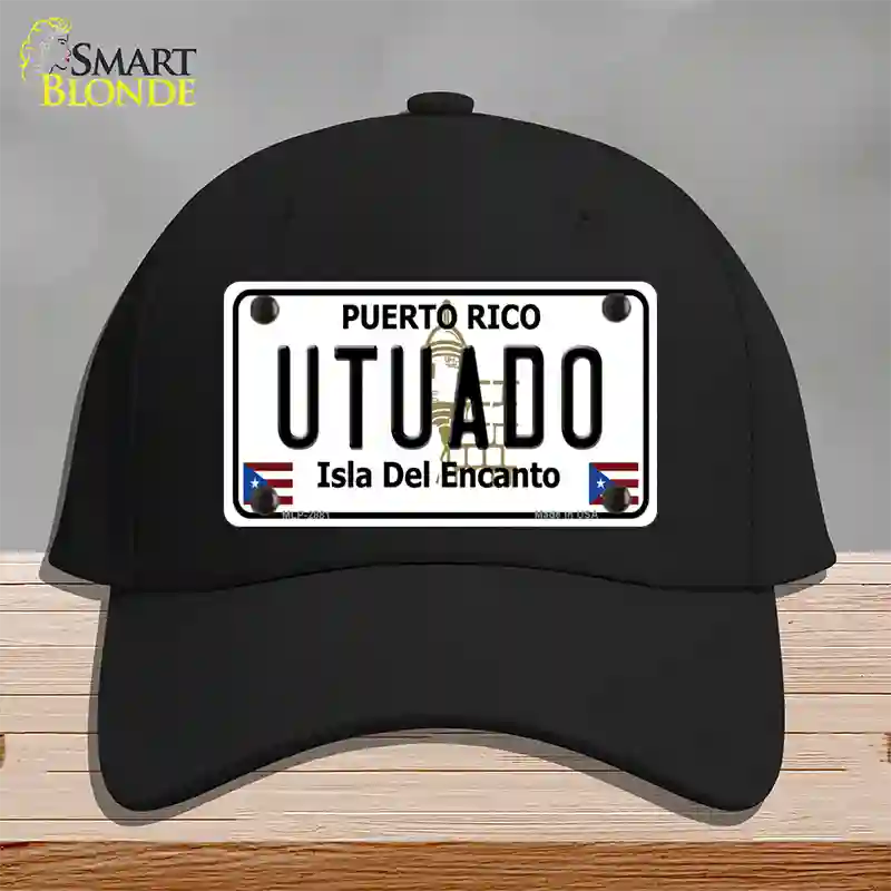 Utuado Puerto Rico Novelty License Plate Hat Cotton / Black