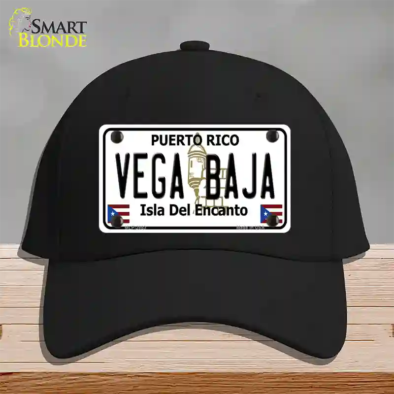 Vega Baja Puerto Rico Novelty License Plate Hat Cotton / Black