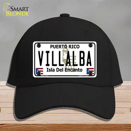 Villalba Puerto Rico Novelty License Plate Hat Cotton / Black