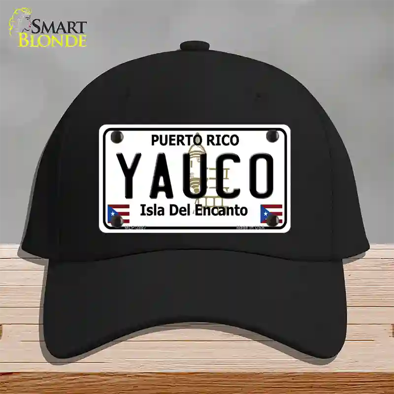 Yauco Puerto Rico Novelty License Plate Hat Cotton / Black