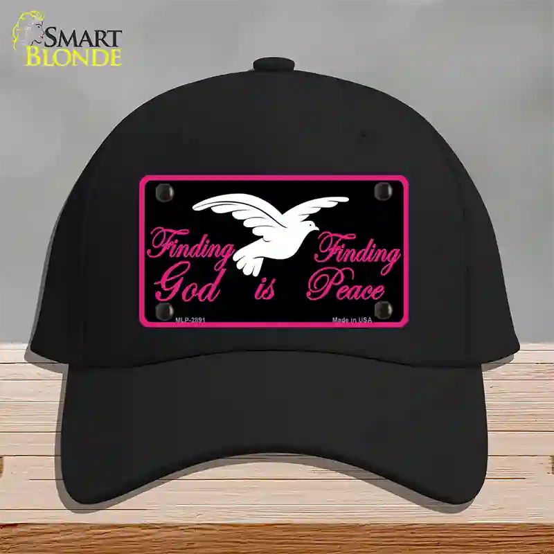 Finding God Finding Peace Black Novelty License Plate Hat Cotton / Black