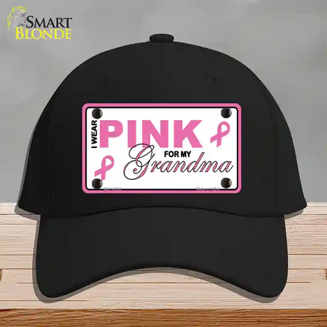 Pink For Grandma Novelty License Plate Hat Cotton / Black