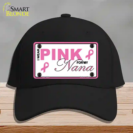 Pink For My Nana Novelty License Plate Hat Cotton / Black