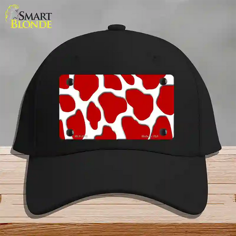 Red White Giraffe Novelty License Plate Hat Cotton / Black