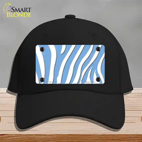 Light Blue White Zebra Novelty License Plate Hat Cotton / Black