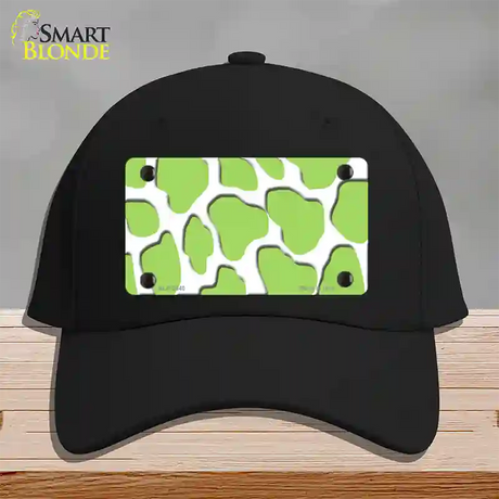 Lime Green White Giraffe Novelty License Plate Hat Cotton / Black