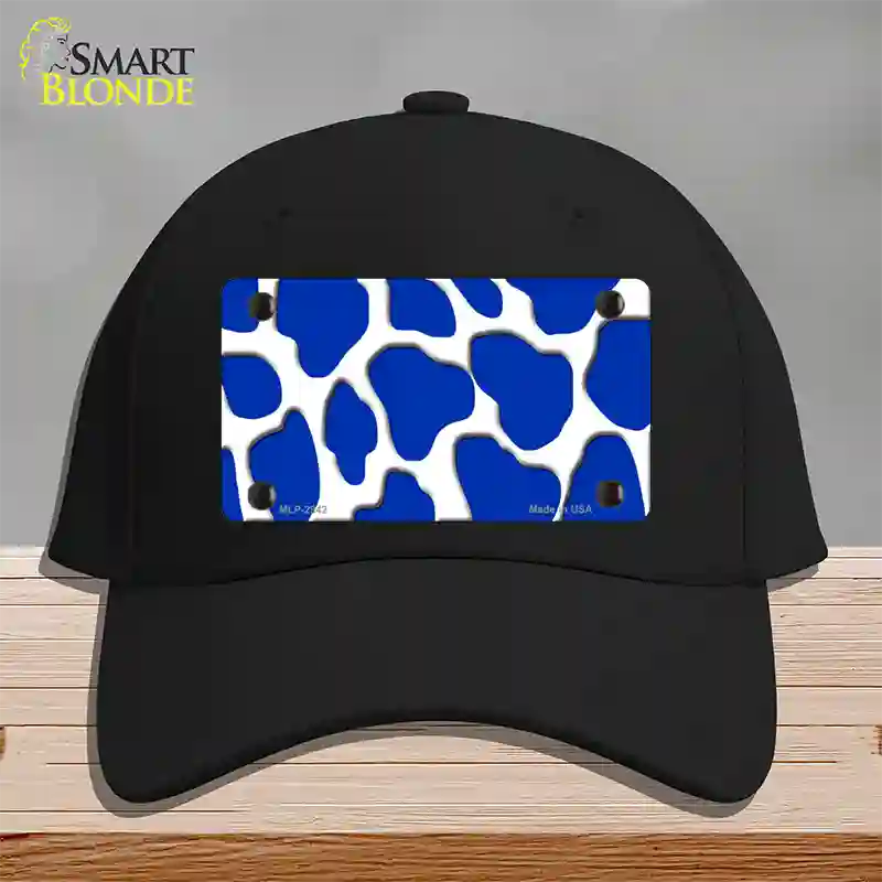 Blue White Giraffe Novelty License Plate Hat Cotton / Black