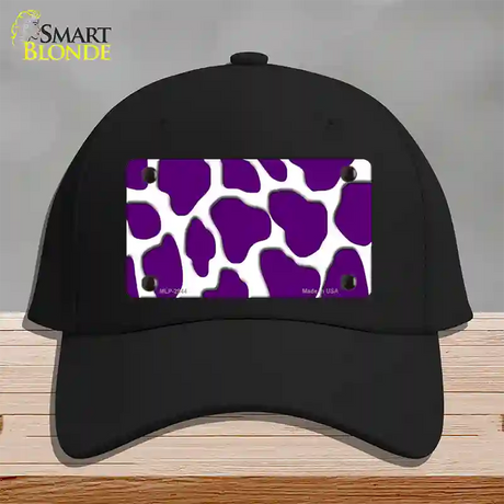 Purple White Giraffe Novelty License Plate Hat Cotton / Black