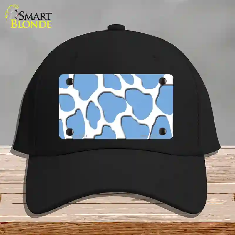 Light Blue White Giraffe Novelty License Plate Hat Cotton / Black