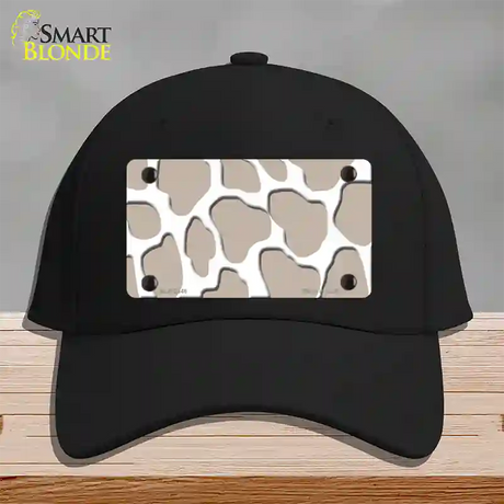 Tan White Giraffe Novelty License Plate Hat Cotton / Black