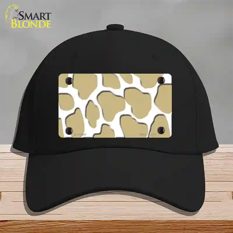 Gold White Giraffe Novelty License Plate Hat Cotton / Black