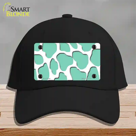 Mint White Giraffe Novelty License Plate Hat Cotton / Black