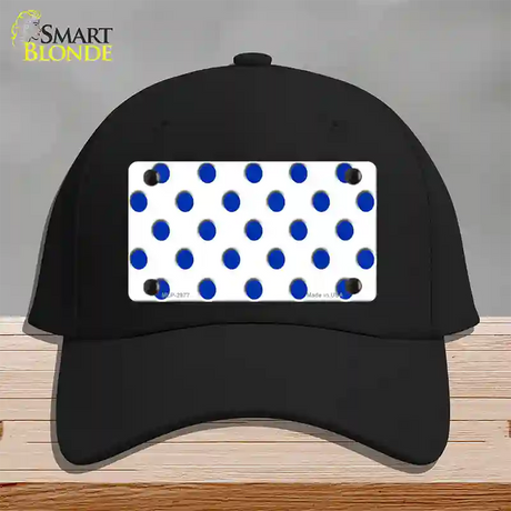 Blue White Polka Dot Novelty License Plate Hat Cotton / Black