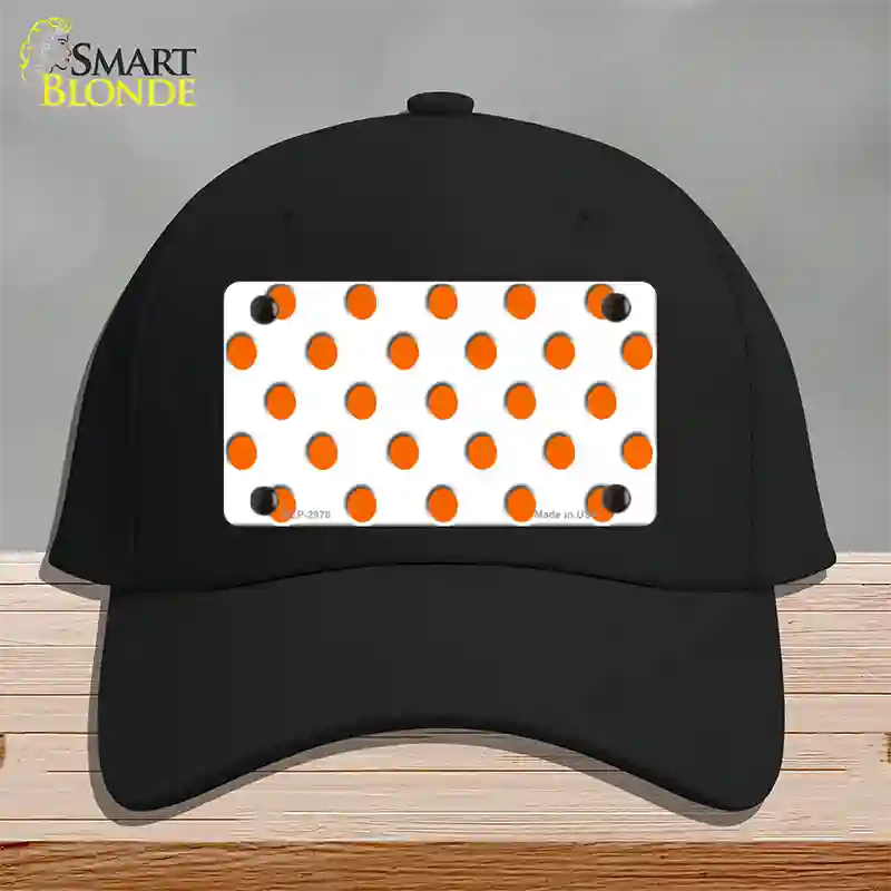 Orange White Polka Dot Novelty License Plate Hat Cotton / Black