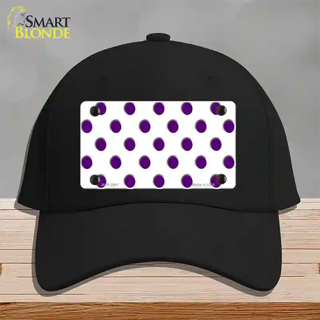 Purple White Polka Dot Novelty License Plate Hat Cotton / Black