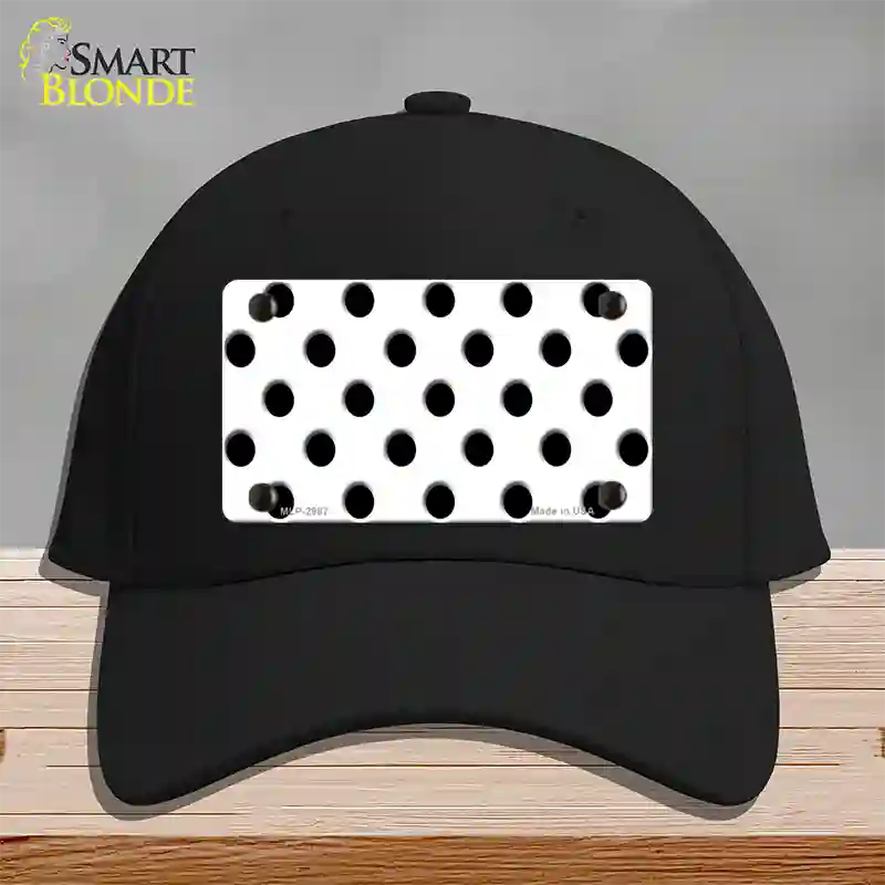 Black White Polka Dot Novelty License Plate Hat Cotton / Black