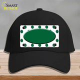 Green White Polka Dot Green Center Oval Novelty License Plate Hat Cotton / Black