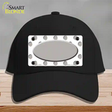 Grey White Polka Dot Grey Center Oval Novelty License Plate Hat Cotton / Black