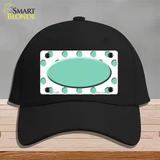 Mint White Polka Dot Teal Center Oval Novelty License Plate Hat Cotton / Black