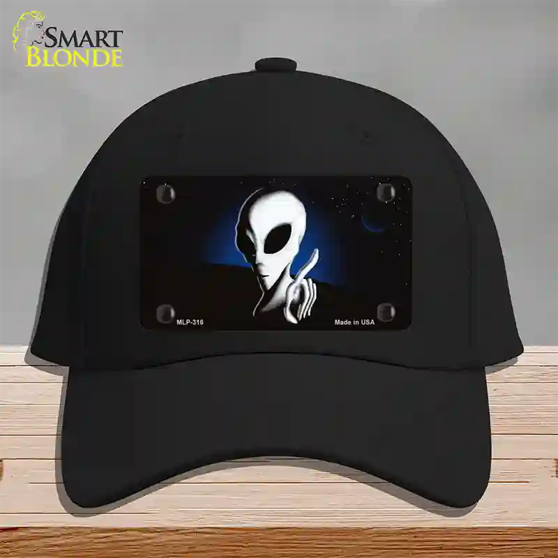 Space Alien Novelty License Plate Hat Cotton / Black