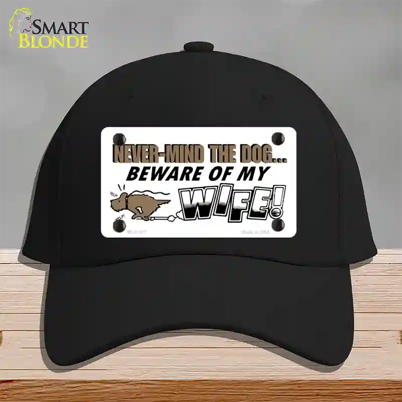 Beware Of My Wife Novelty License Plate Hat Cotton / Black