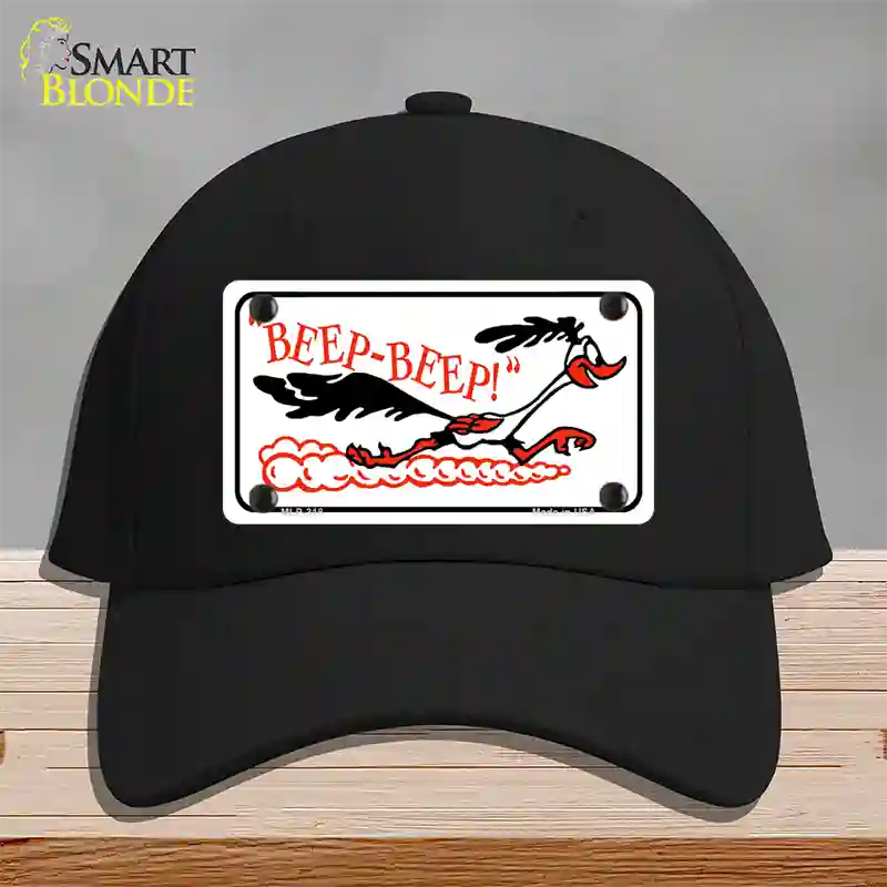 Beep Beep Roadrunner Novelty License Plate Hat Cotton / Black