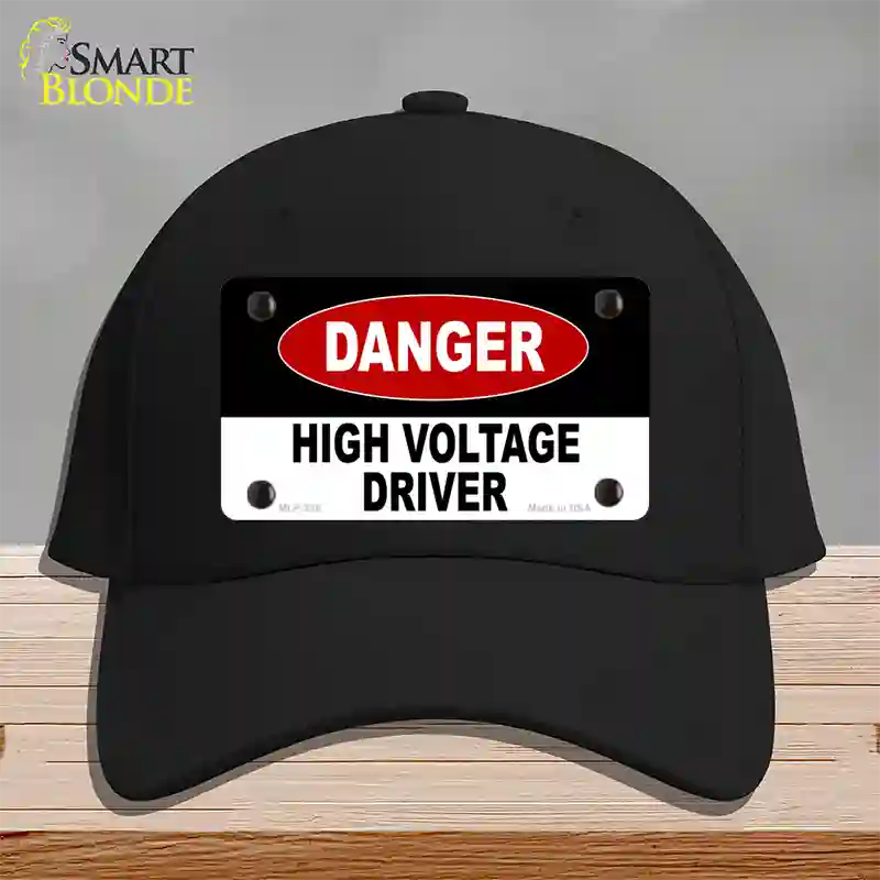 Danger High Voltage Driver Novelty License Plate Hat Cotton / Black