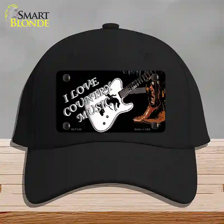 I Love Country Music Novelty License Plate Hat Cotton / Black