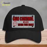 Gun Control Novelty License Plate Hat Cotton / Black