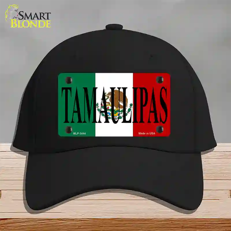 Tamaulipas Mexico Flag Novelty License Plate Hat Cotton / Black