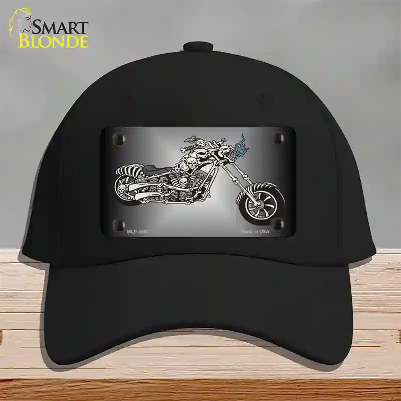 Chopper Skull Novelty License Plate Hat Cotton / Black