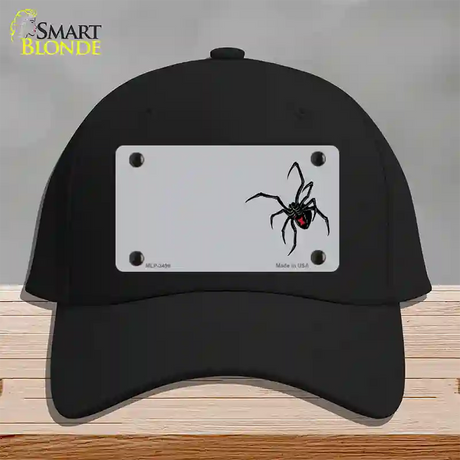 Black Widow Offset Novelty License Plate Hat Cotton / Black