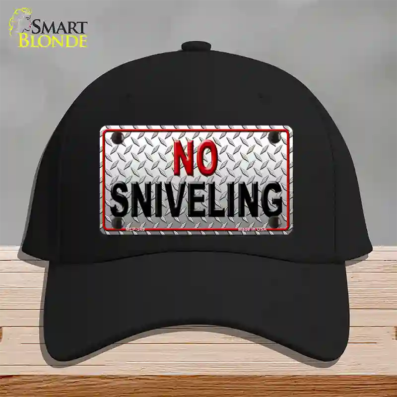 No Sniveling Novelty License Plate Hat Cotton / Black