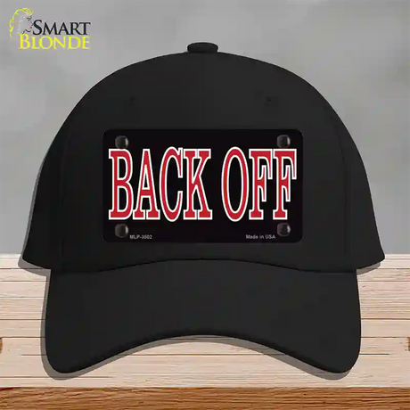 Back Off Black Novelty License Plate Hat Cotton / Black