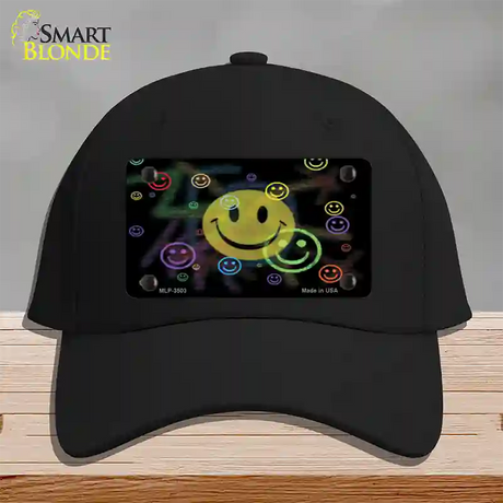 Smiley Novelty License Plate Hat Cotton / Black