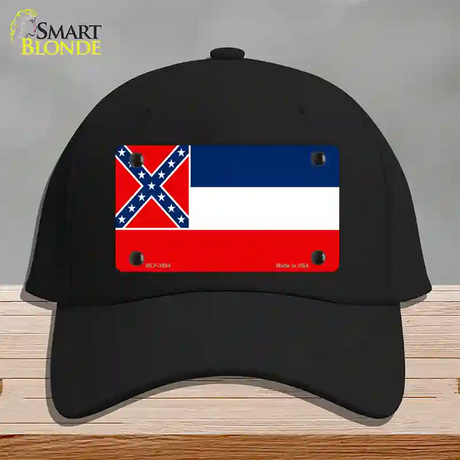 Mississippi Flag Novelty License Plate Hat Cotton / Black