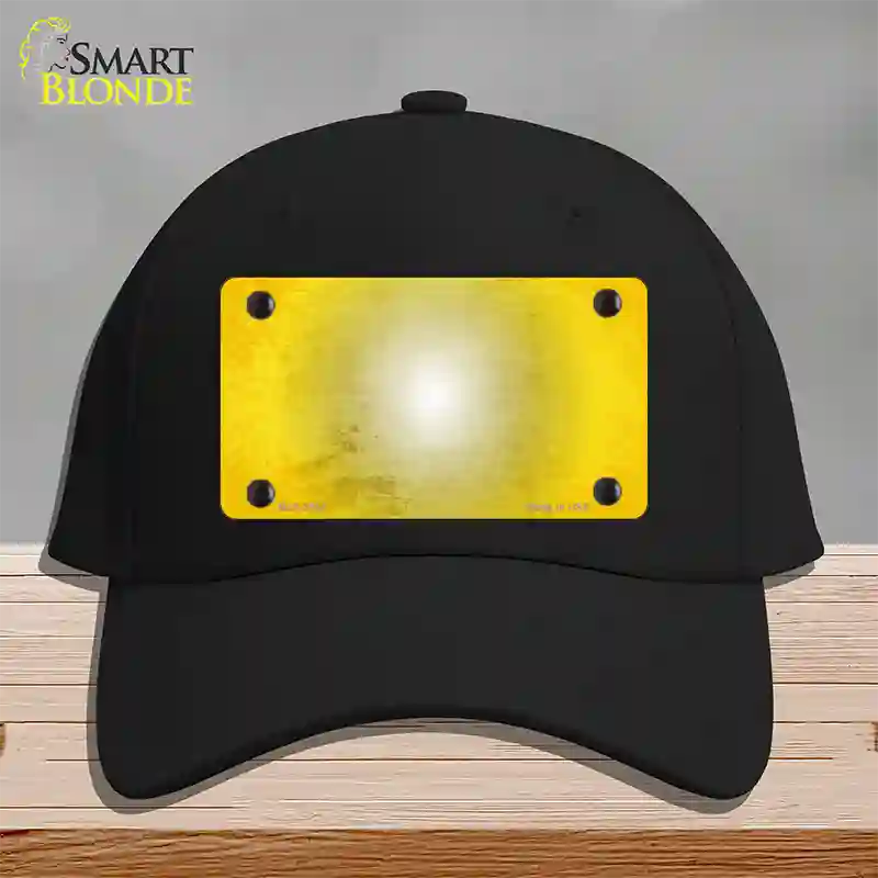 Yellow White Fade Scratched Novelty License Plate Hat Cotton / Black