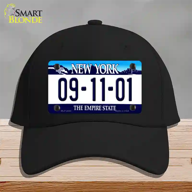 9 11 01 New York Novelty License Plate Hat Cotton / Black