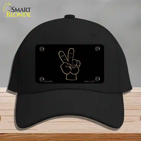 Peace Fingers Novelty License Plate Hat Cotton / Black