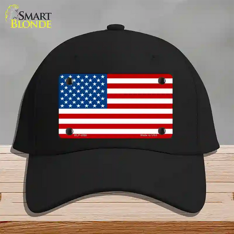 American Flag Novelty License Plate Hat Cotton / Black