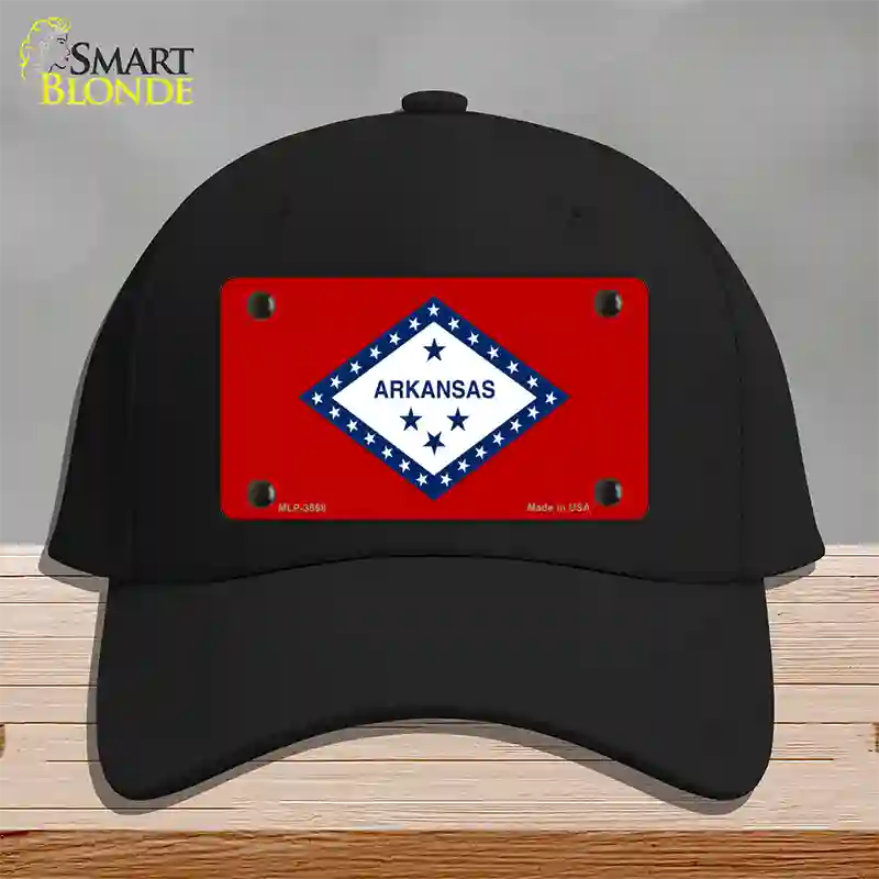 Arkansas State Flag Novelty License Plate Hat Cotton / Black