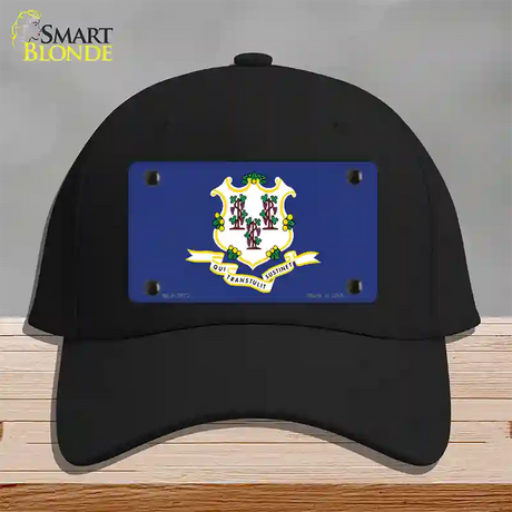 Connecticut State Flag Novelty License Plate Hat Cotton / Black