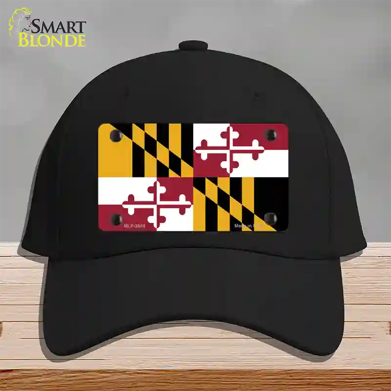 Maryland State Flag Novelty License Plate Hat Cotton / Black