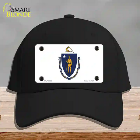 Massachusetts State Flag Novelty License Plate Hat Cotton / Black