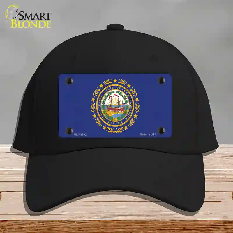 New Hampshire State Flag Novelty License Plate Hat Cotton / Black