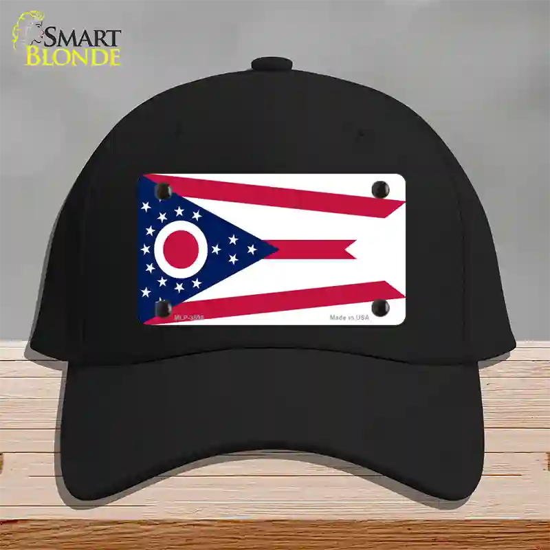 Ohio State Flag Novelty License Plate Hat Cotton / Black