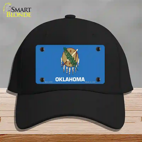 Oklahoma State Flag Novelty License Plate Hat Cotton / Black