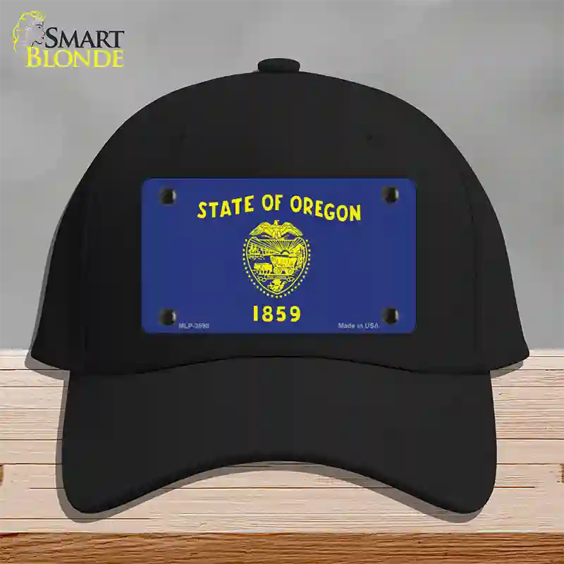 Oregon State Flag Novelty License Plate Hat Cotton / Black