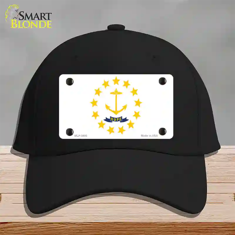 Rhode Island State Flag Novelty License Plate Hat Cotton / Black